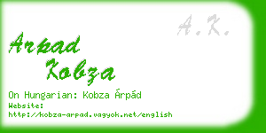 arpad kobza business card
