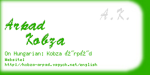 arpad kobza business card